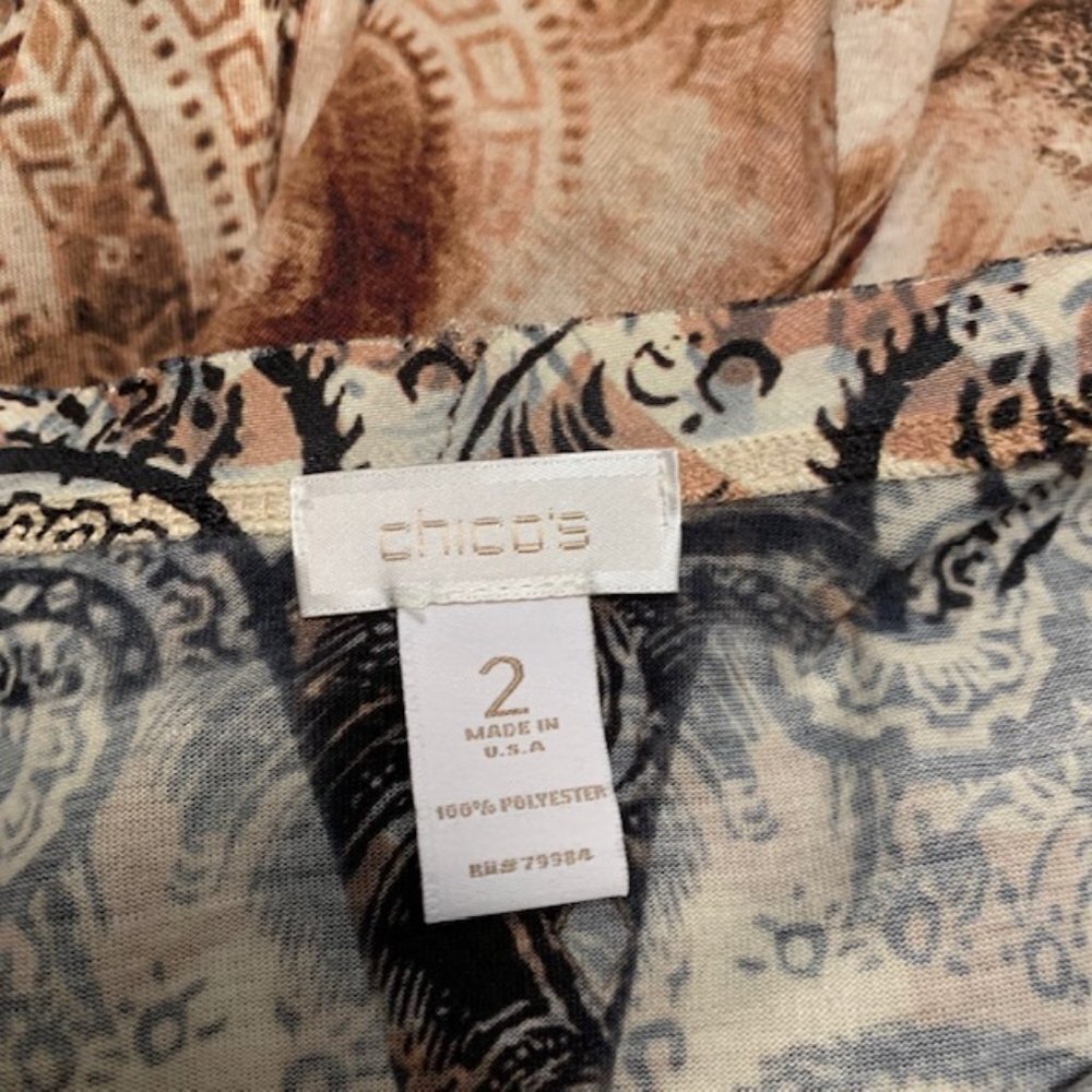 Chico's Brown & Beige Size Large Top - Picture 10 of 10